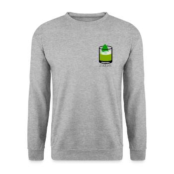 Gin Basil Smash Cocktail Alkohol - Unisex Pullover - Weißgrau meliert - Vorne - Alina (178cm) & Michal (187cm)