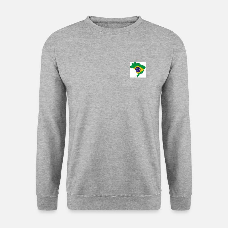 Die brasilianische Fahne in Länderform - Unisex Pullover - Weißgrau meliert