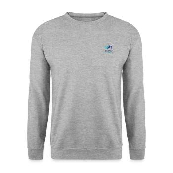 Auf der Welle reiten - Unisex Pullover - Weißgrau meliert - Vorne - Alina (178cm) & Michal (187cm)