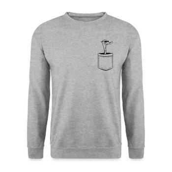 Mon canard dans ma poche - poche poitrine - Sweat-shirt Unisexe - gris chiné - Devant - Alina (178cm) & Michal (187cm)