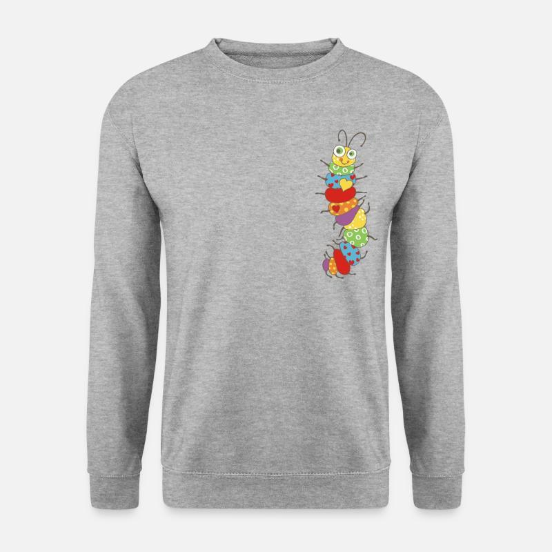 Kleine Raupe Spiel - Unisex Pullover - Weißgrau meliert
