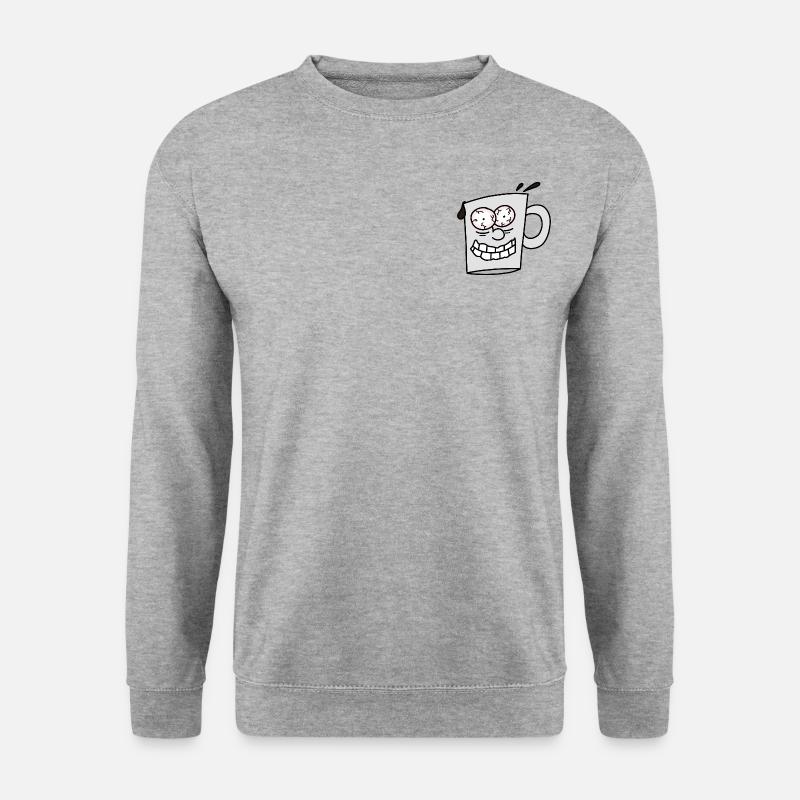 Kaffee Junkie - Unisex Pullover - Weißgrau meliert