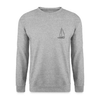 Sailboat Ship Sport Boat Sailing Sailing Boat - Unisex Sweatshirt - salt & pepper - Front - Alina (178cm) & Michal (187cm)