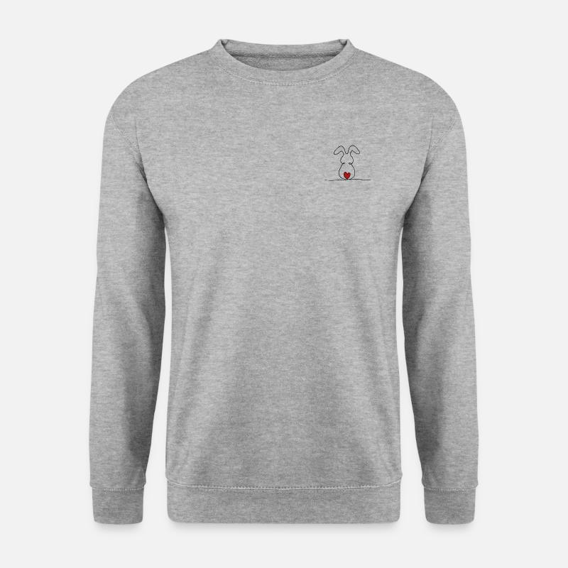 One-line bunny with red tail - Unisex Sweatshirt - salt & pepper