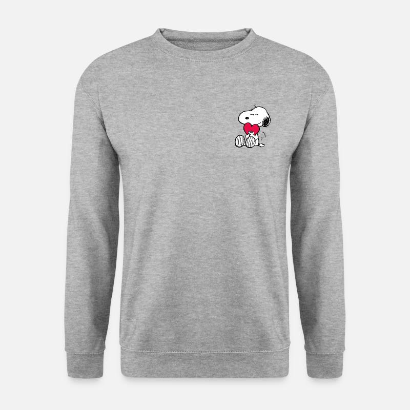Peanuts Snoopy med hjerte - Unisex sweater - hvidgrå meleret