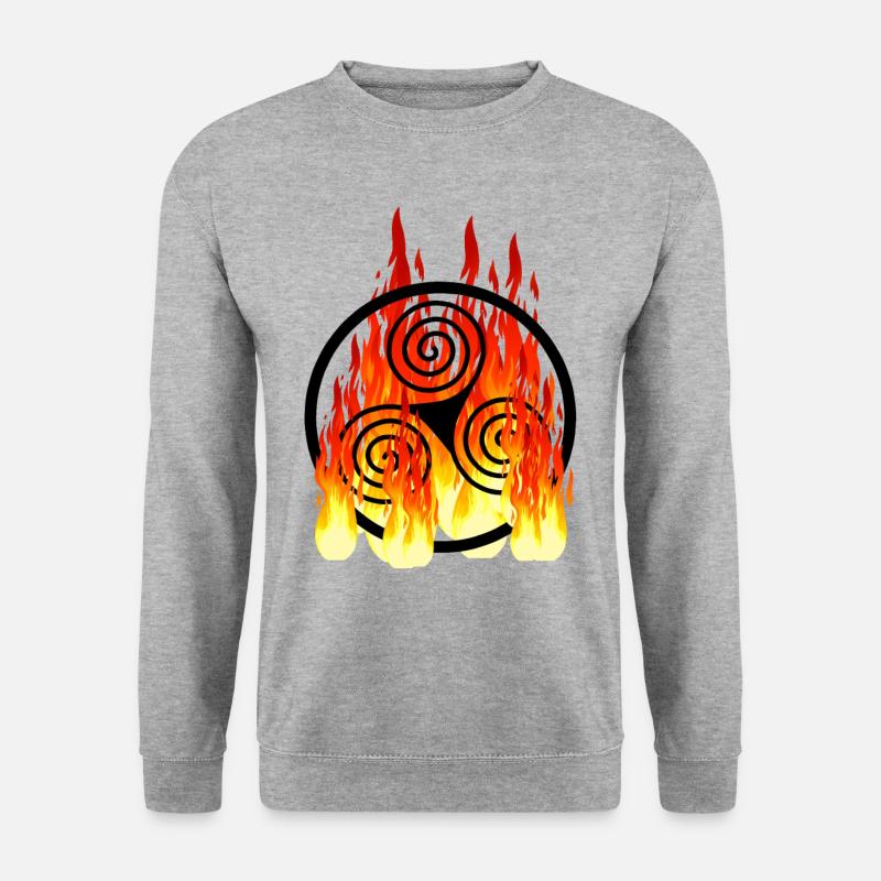 Celtic symbol in fire Celtic Vikings - Unisex Sweatshirt - salt & pepper