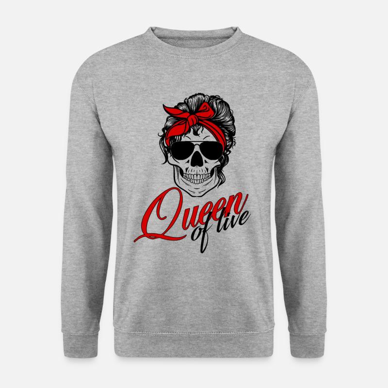 Queen of live - Unisex Pullover - Weißgrau meliert