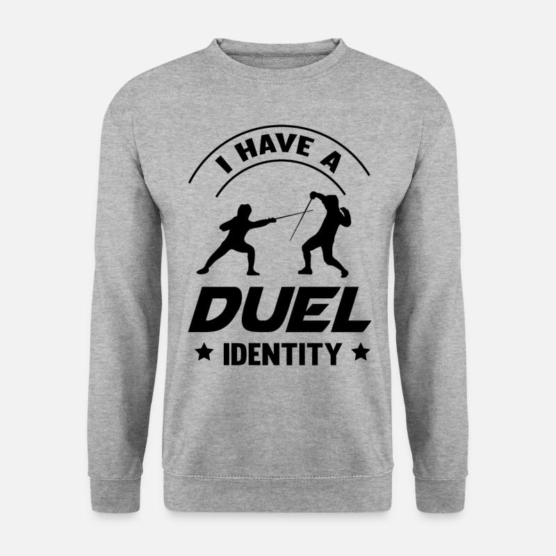Fechter Fechten Duell - Unisex Pullover - Weißgrau meliert