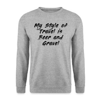 bike and gravel gravel-bike et bière - Sweat-shirt Unisexe - gris chiné - Devant - Alina (178cm) & Michal (187cm)