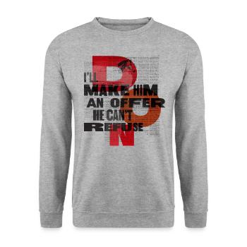 Le Parrain Film De Mafia Citation - Sweat-shirt Unisexe - gris chiné - Devant - Alina (178cm) & Michal (187cm)