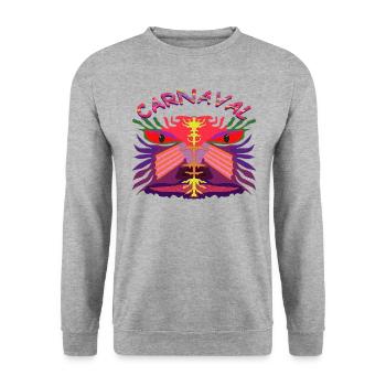 carnival mask - Unisex Sweatshirt - salt & pepper - Front - Alina (178cm) & Michal (187cm)