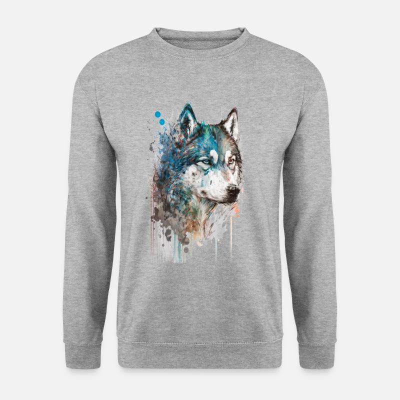 Siberian Husky 2 - Unisex Pullover - Weißgrau meliert