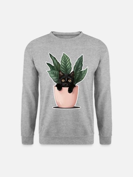 Pot pour chat - Sweat-shirt Unisexe - gris chiné