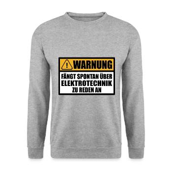 Elektrotechniker Lustige Witzige Humor Sprüche - Unisex Pullover - Weißgrau meliert - Vorne - Alina (178cm) & Michal (187cm)