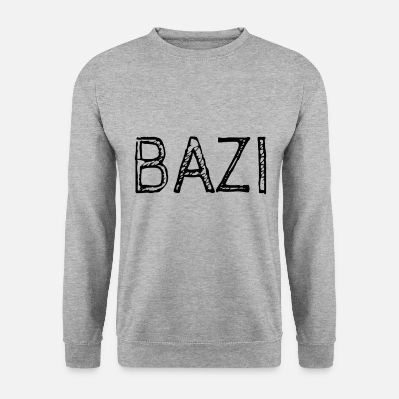 Bazi - Bayrisch Dialekt Mundart - Unisex Pullover - Weißgrau meliert