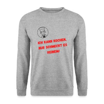Lustiger Spruch - Unisex Pullover - Weißgrau meliert - Vorne - Alina (178cm) & Michal (187cm)