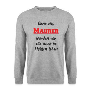 Maurer T-Shirt - Unisex Pullover - Weißgrau meliert - Vorne - Alina (178cm) & Michal (187cm)