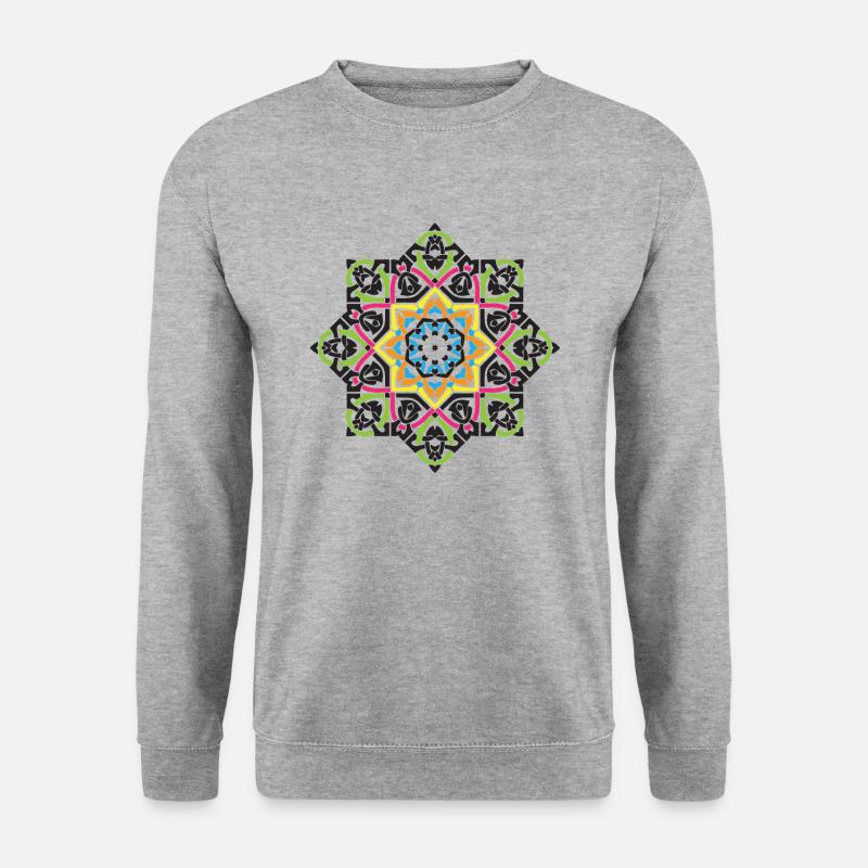 Arabisches Mandala - Unisex Pullover - Weißgrau meliert