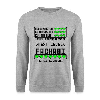 Fachabitur Fachabi zum bestandenen Abgeschlossen - Unisex Pullover - Weißgrau meliert - Vorne - Alina (178cm) & Michal (187cm)