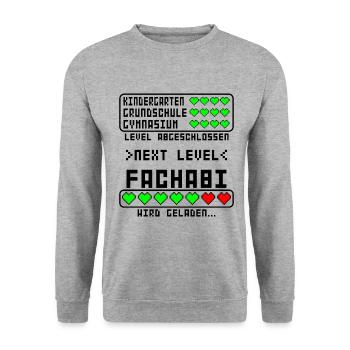 Fachabitur Fachabi zum Beginn Anfang Start - Unisex Pullover - Weißgrau meliert - Vorne - Alina (178cm) & Michal (187cm)