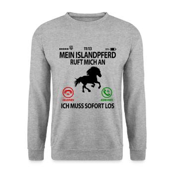 Islandpferdefreunde Islandpferd lustige Sprüche - Unisex Pullover - Weißgrau meliert - Vorne - Alina (178cm) & Michal (187cm)
