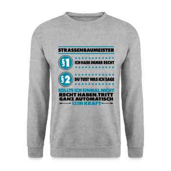 Strassenbaumeister Strassenbau Meister - Unisex Pullover - Weißgrau meliert - Vorne - Alina (178cm) & Michal (187cm)