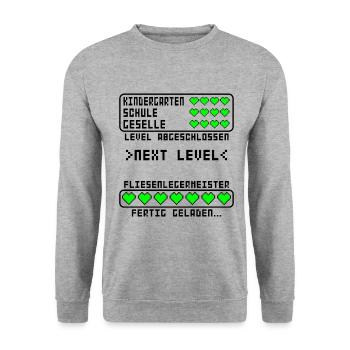 Fliesenleger Meister Fliesenlegermeister bestanden - Unisex Pullover - Weißgrau meliert - Vorne - Alina (178cm) & Michal (187cm)