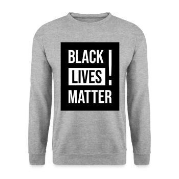 Black Lives Matter ! - Unisex Pullover - Weißgrau meliert - Vorne - Alina (178cm) & Michal (187cm)