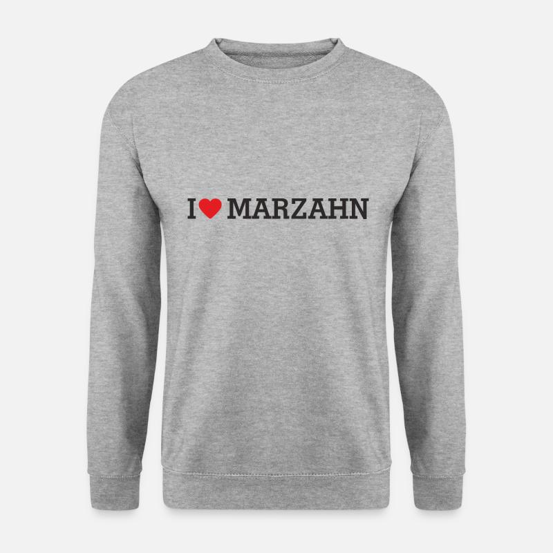 I love Marzahn - Unisex Pullover - Weißgrau meliert