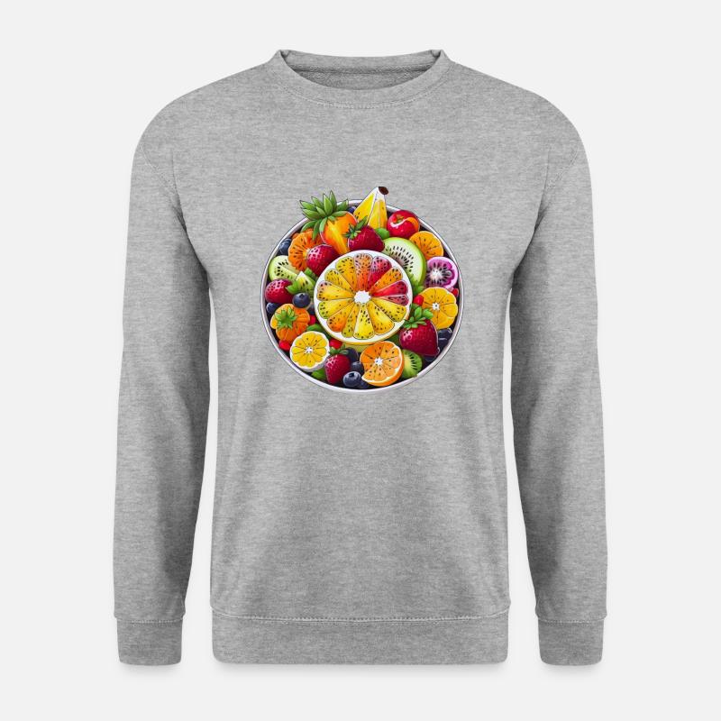 Obstsalat - Unisex Pullover - Weißgrau meliert
