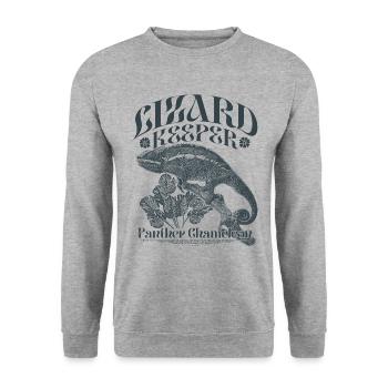 Panther Chameleon Chameleon Chameleon Holder - Unisex Sweatshirt - salt & pepper - Front - Alina (178cm) & Michal (187cm)