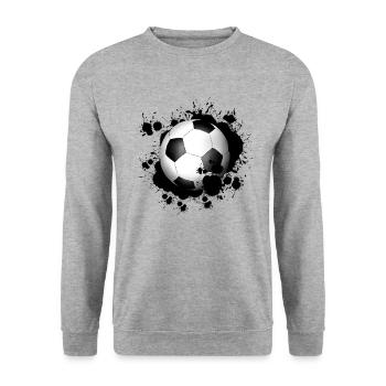 Fußball - Unisex Pullover - Weißgrau meliert - Vorne - Alina (178cm) & Michal (187cm)