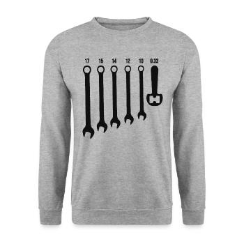 Bier Schlüssel Automechanik mechanisches Geschenk - Unisex Pullover - Weißgrau meliert - Vorne - Alina (178cm) & Michal (187cm)