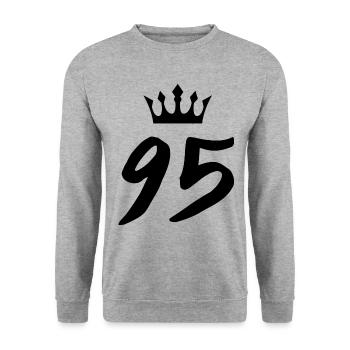 95 Number crown - Unisex Sweatshirt - salt & pepper - Front - Alina (178cm) & Michal (187cm)