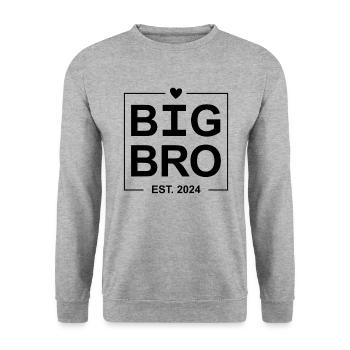 Big Bro Est 2024 - Unisex Sweatshirt - salt & pepper - Front - Alina (178cm) & Michal (187cm)