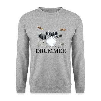 Drummer Drum Drum Drums - Unisex Sweatshirt - salt & pepper - Front - Alina (178cm) & Michal (187cm)