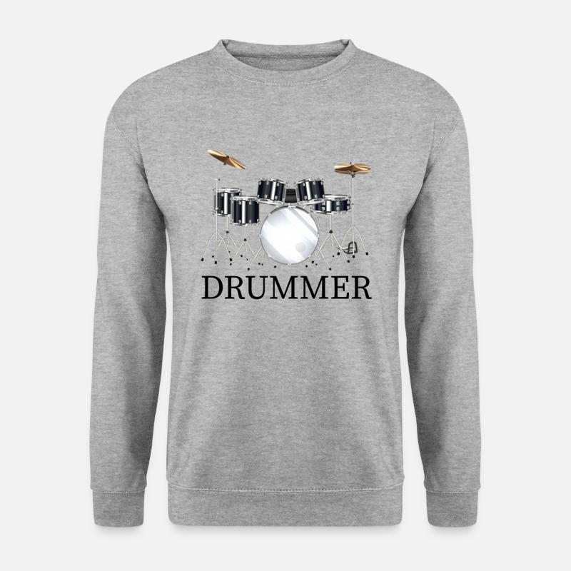 Schlagzeuger Schlagzeug Drum Drums - Unisex Pullover - Weißgrau meliert