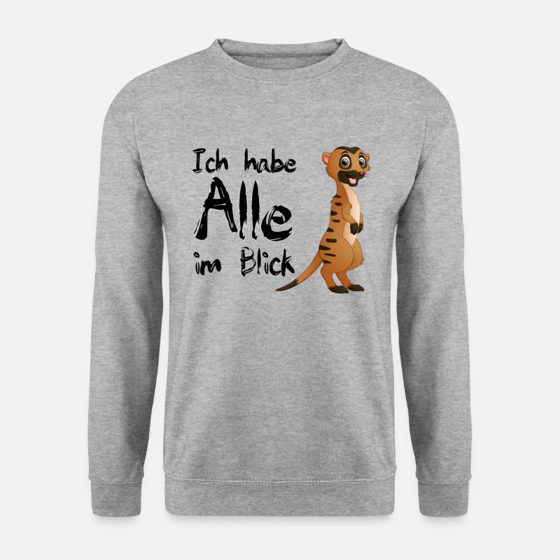 Erdmännchen - Unisex Pullover - Weißgrau meliert