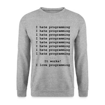 Developer computer scientist - Unisex Sweatshirt - salt & pepper - Front - Alina (178cm) & Michal (187cm)