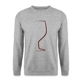 Wein - Unisex Pullover - Weißgrau meliert - Vorne - Alina (178cm) & Michal (187cm)