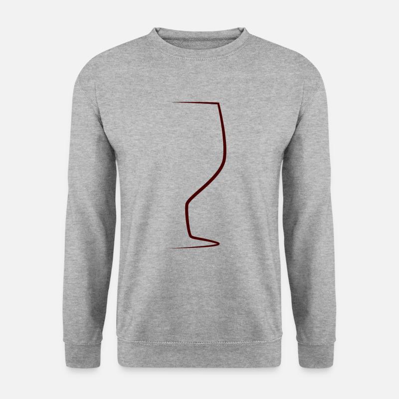 Wein - Unisex Pullover - Weißgrau meliert