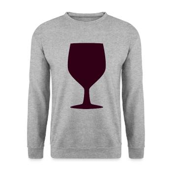 Wein - Unisex Pullover - Weißgrau meliert - Vorne - Alina (178cm) & Michal (187cm)