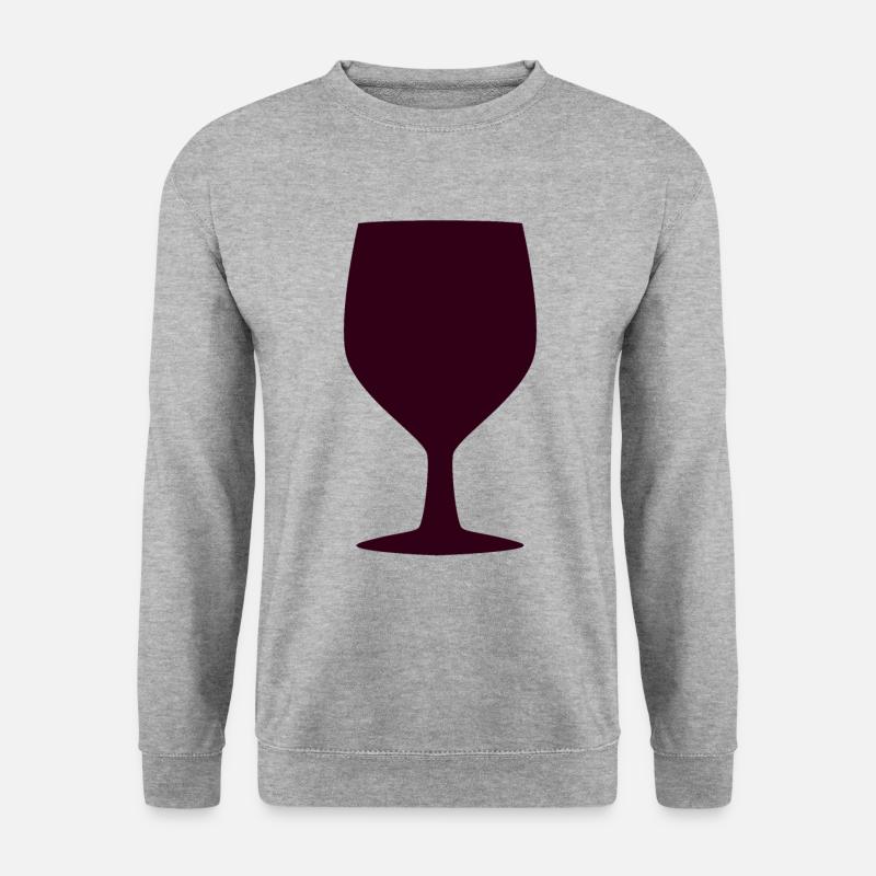 Wein - Unisex Pullover - Weißgrau meliert