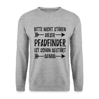 Pfadfinder - Unisex Pullover - Weißgrau meliert - Vorne - Alina (178cm) & Michal (187cm)