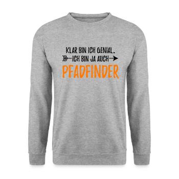 Pfadfinder - Unisex Pullover - Weißgrau meliert - Vorne - Alina (178cm) & Michal (187cm)