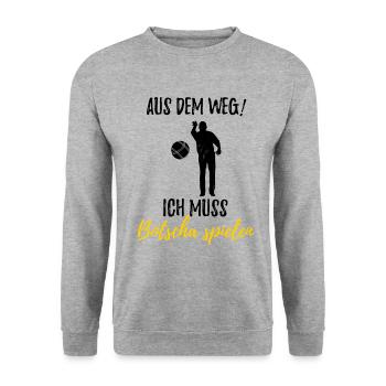 Boule Petanque Boccia Boules - Unisex Pullover - Weißgrau meliert - Vorne - Alina (178cm) & Michal (187cm)