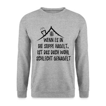 DACHDECKER - Unisex Pullover - Weißgrau meliert - Vorne - Alina (178cm) & Michal (187cm)