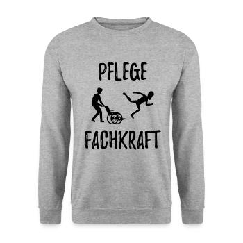Altenpfleger - Pflege - Unisex Pullover - Weißgrau meliert - Vorne - Alina (178cm) & Michal (187cm)