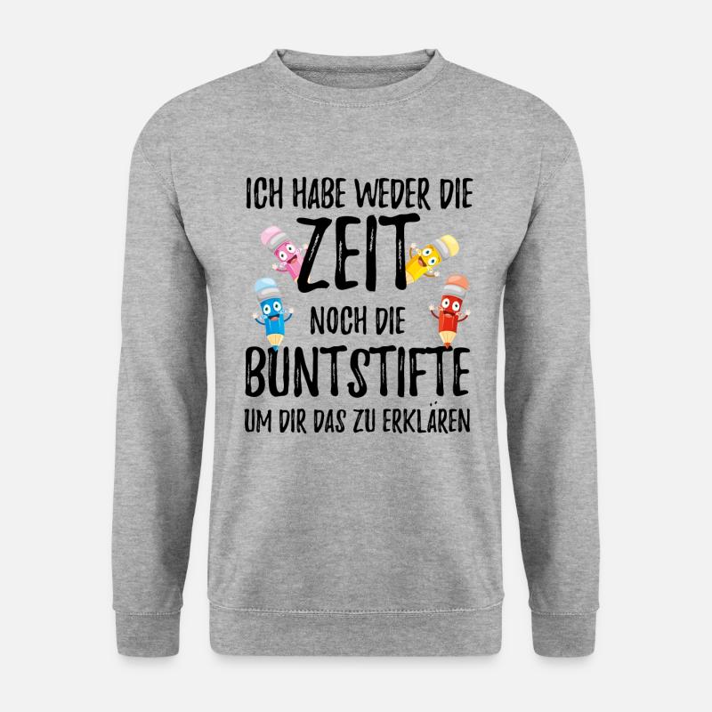 Buntstifte Spruch lustig - Unisex Pullover - Weißgrau meliert