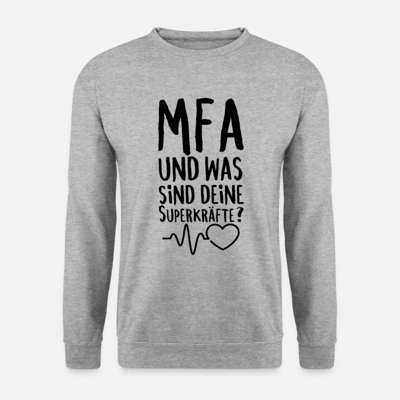 MFA Arzthelferin lustige Superkräfte Geschenk - Unisex Pullover - Weißgrau meliert